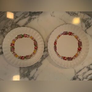 Vintage Copeland Spode Rose Briar 1 Dinner Plate & 1 Luncheon Plate